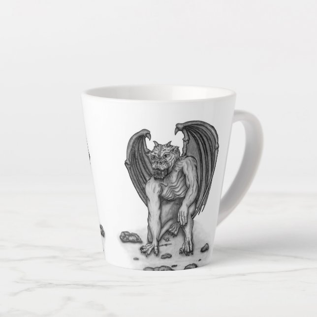 Golem Gargoyle Latte Mug (Right Angle)