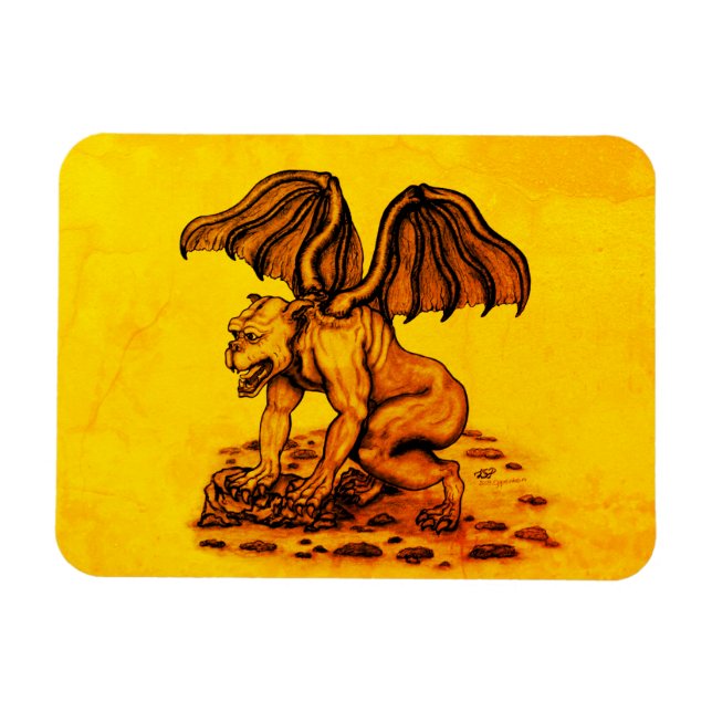 Golem Gargoyle Magnet (Horizontal)