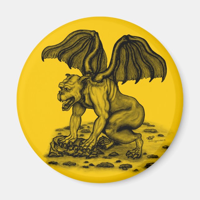Golem Gargoyle Magnet (Front)