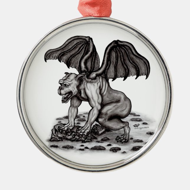 Golem Gargoyle Metal Tree Decoration (Front)