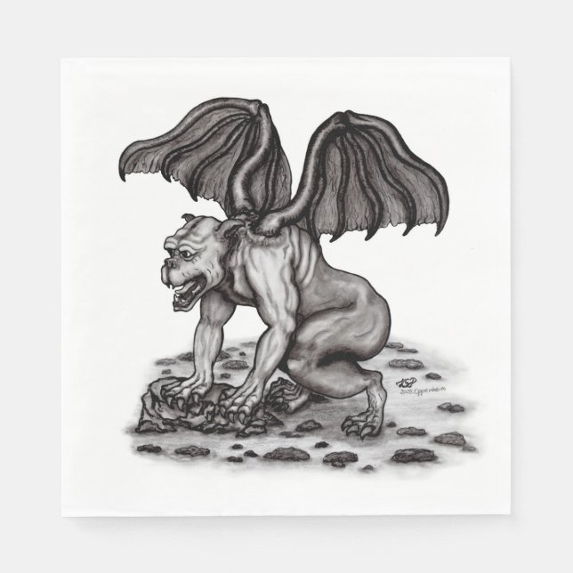 Golem Gargoyle Napkin (Front)