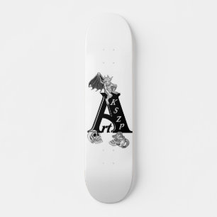 Golem  - Gargoyle on Logo and Skull Skateboard