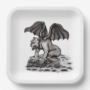 Golem Gargoyle Paper Plate