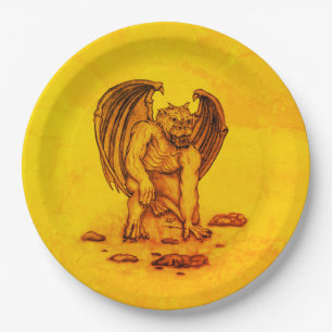Golem Gargoyle Paper Plate