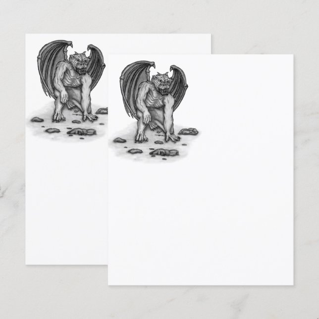 Golem Gargoyle Paper Sheet (Front/Back)