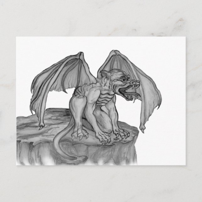Golem Gargoyle Postcard (Front)