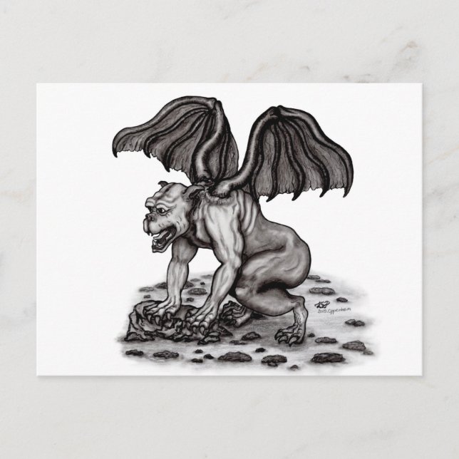 Golem Gargoyle Postcard (Front)