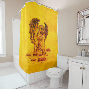 Golem Gargoyle Shower Curtain
