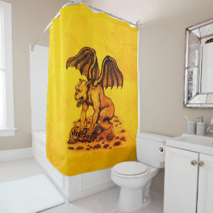 Golem Gargoyle Shower Curtain