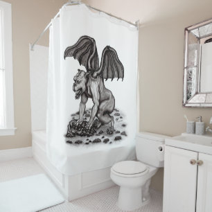 Golem Gargoyle Shower Curtain
