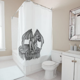 Golem Gargoyle Shower Curtain