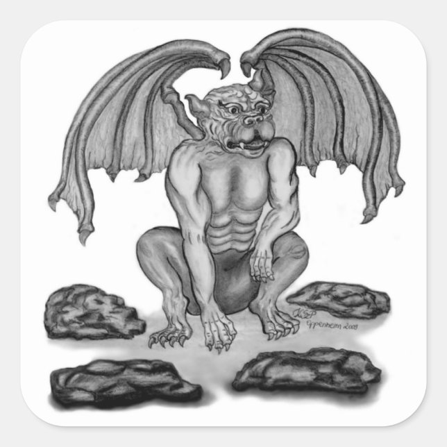 GOLEM Gargoyle Square Sticker (Front)