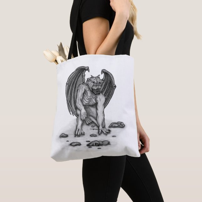 Golem Gargoyle Tote Bag (Close Up)