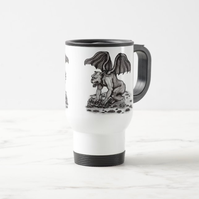 Golem Gargoyle Travel Mug (Front Right)