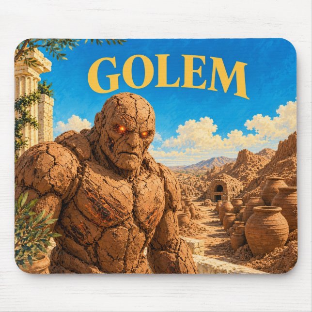 Golem, Gothic Fantasy Monster Mouse Mat (Front)