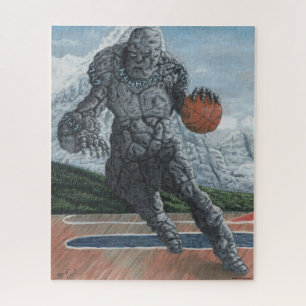 Golem Playing Basketball Large Art Puzzle