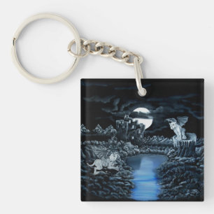 Golem vs Dolem District Fight Key Ring