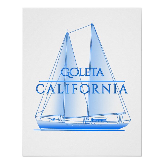Goleta Coastal Nautical Sailing Sailor Poster (Front)