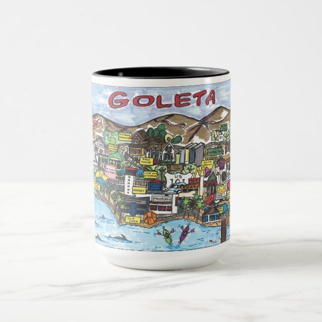 Goleta Map Coffee Mug (Center)