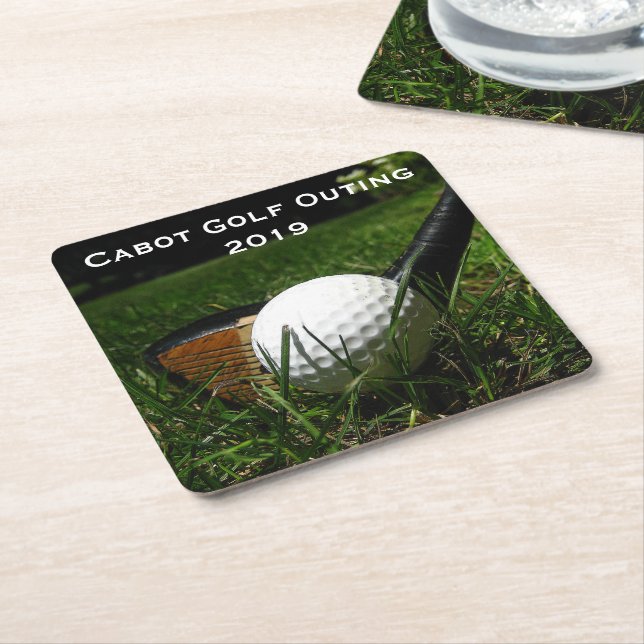 Golf 101 square paper coaster (Angled)
