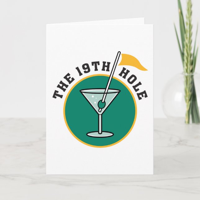 golf 19th hole drink time humor card (Front)