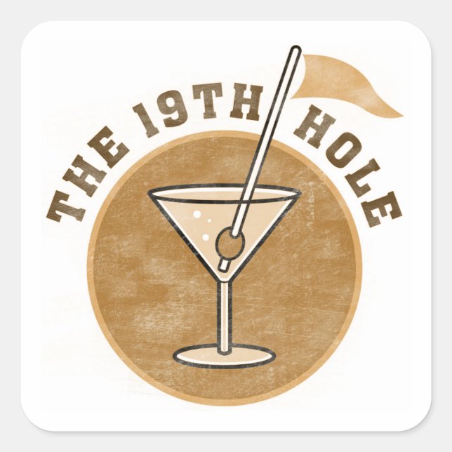 Golf 19th Hole T-shirts and Gifts Square Sticker (Front)