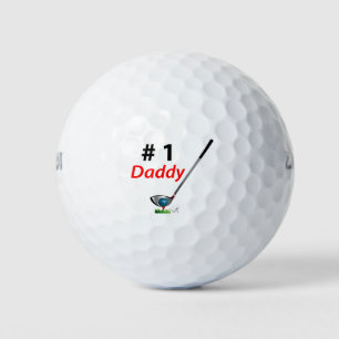 Golf # 1 Daddy Fathers Day Birthday Gift Golf Balls