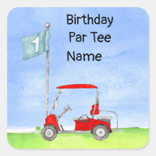 Golf  1st birthday golf party Square Sticker 