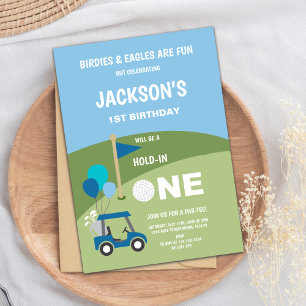 Golf 1st Birthday Invitations