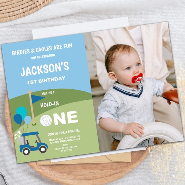 Golf 1st Birthday Invitations with photo (Golf 1st Birthday Invitations with photo)
