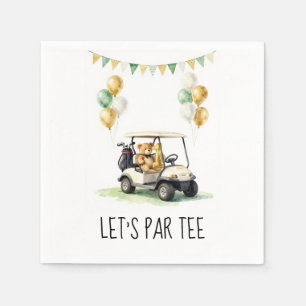 Golf 1st Birthday Let's Par Tee Napkin