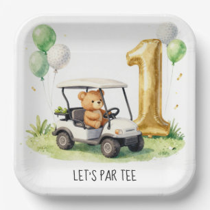 Golf 1st Birthday Let's Par Tee Paper Plate