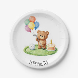 Golf 1st Birthday Let's Par Tee Paper Plate