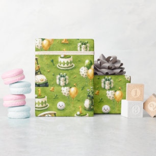 Golf 1st Birthday Let's Par-Tee Wrapping Paper