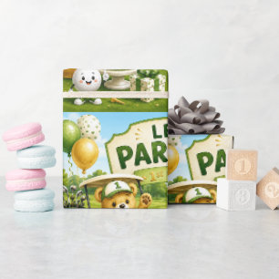 Golf 1st Birthday Let's Par-Tee Wrapping Paper