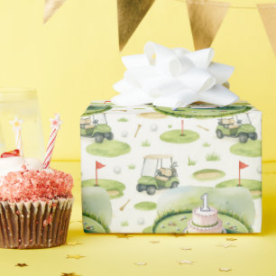 Golf 1st birthday one year old golfer number one wrapping paper