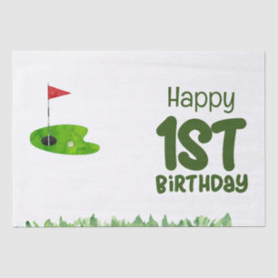 Golf 1st birthday one year old golfer tissue paper