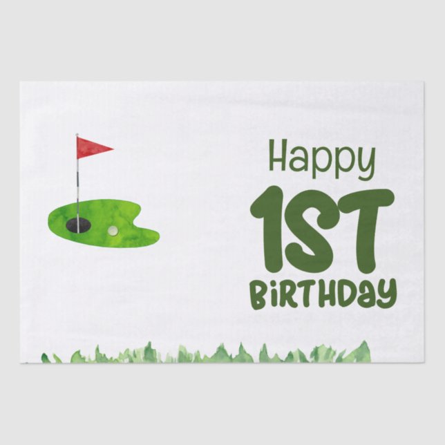 Golf 1st birthday one year old golfer  tissue paper (Front)