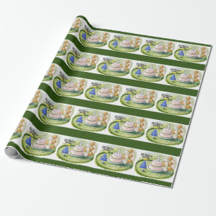 Golf 1st birthday one year old golfer with number wrapping paper
