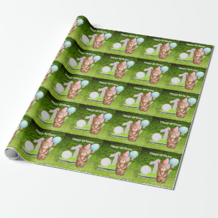 Golf 1st birthday one year old golfer with number wrapping paper