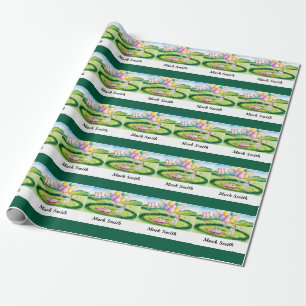 Golf 1st birthday one year old golfer with number wrapping paper