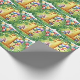 Golf 1st birthday one year old golfer wrapping paper