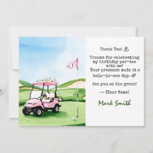 Golf 1st Birthday Par tee party Thank You Card