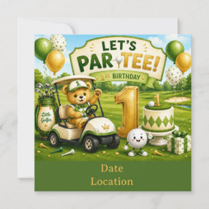 Golf 1st Birthday Party  Invitation
