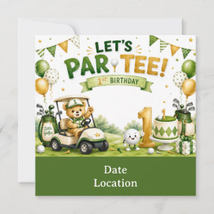 Golf 1st Birthday Party Invitation