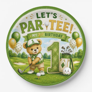 Golf 1st Birthday Party Paper Plate