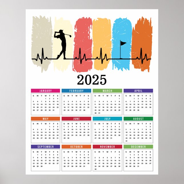 Golf 2025 Calendar Poster (Front)