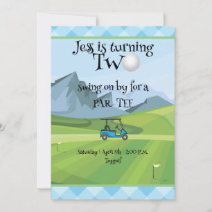 Golf 2nd birthday invitation