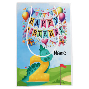 Golf 2nd Birthday theme for kid golfer  Medium Gift Bag