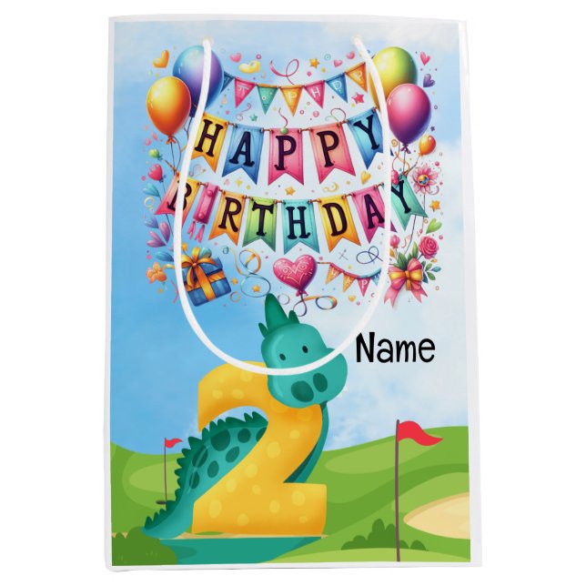 Golf 2nd Birthday theme for kid golfer  Medium Gift Bag (Front)